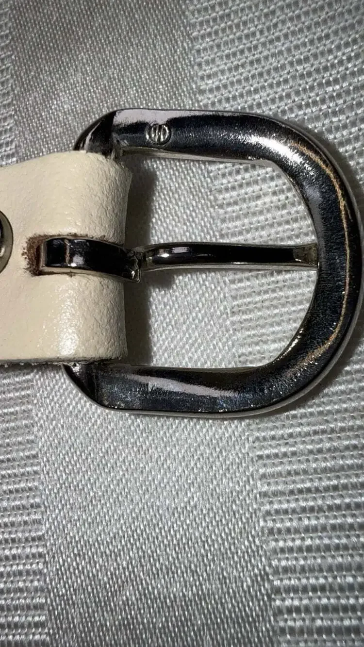 Vintage Forenza Genuine Leather Cream Studded Belt Silver Hardware Size L Rocker
